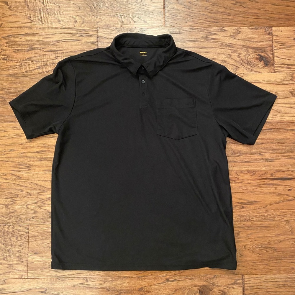 Brahma Polo Shirt Mens XL Black Short Sleeve Workwear Performance Pocket Top